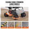 Pet Stroller, 4 Wheels Dog Stroller Rotate with Brakes, 44lbs Weight Capacity, Puppy Stroller with Reversible Handlebar, Storage Basket and Zipper