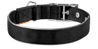 Nylon Reflective Dog Adjustable Dog with Metal Buckle Heavy Duty Small Medium Large Dogs S Size 12-15 inch Neck Black Collar