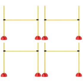 4 Piece Dog Agility Course Set With 4 Height Adjustable Dog Agility Jumps, Carry Bag, Yellow (Option: Yellow)