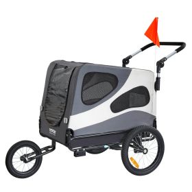 Dog Bike Trailer, Supports up to 100 lbs, 2-in-1 Pet Stroller Cart Bicycle Carrier, Easy Folding Cart Frame with Quick Release Wheels (Default: Default)