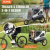 Dog Bike Trailer, Supports up to 100 lbs, 2-in-1 Pet Stroller Cart Bicycle Carrier, Easy Folding Cart Frame with Quick Release Wheels