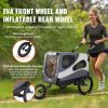 Dog Bike Trailer, Supports up to 100 lbs, 2-in-1 Pet Stroller Cart Bicycle Carrier, Easy Folding Cart Frame with Quick Release Wheels